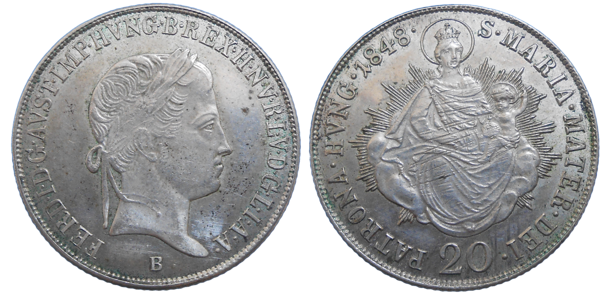 Ferdinand V. 20 Grajciar 1848 B